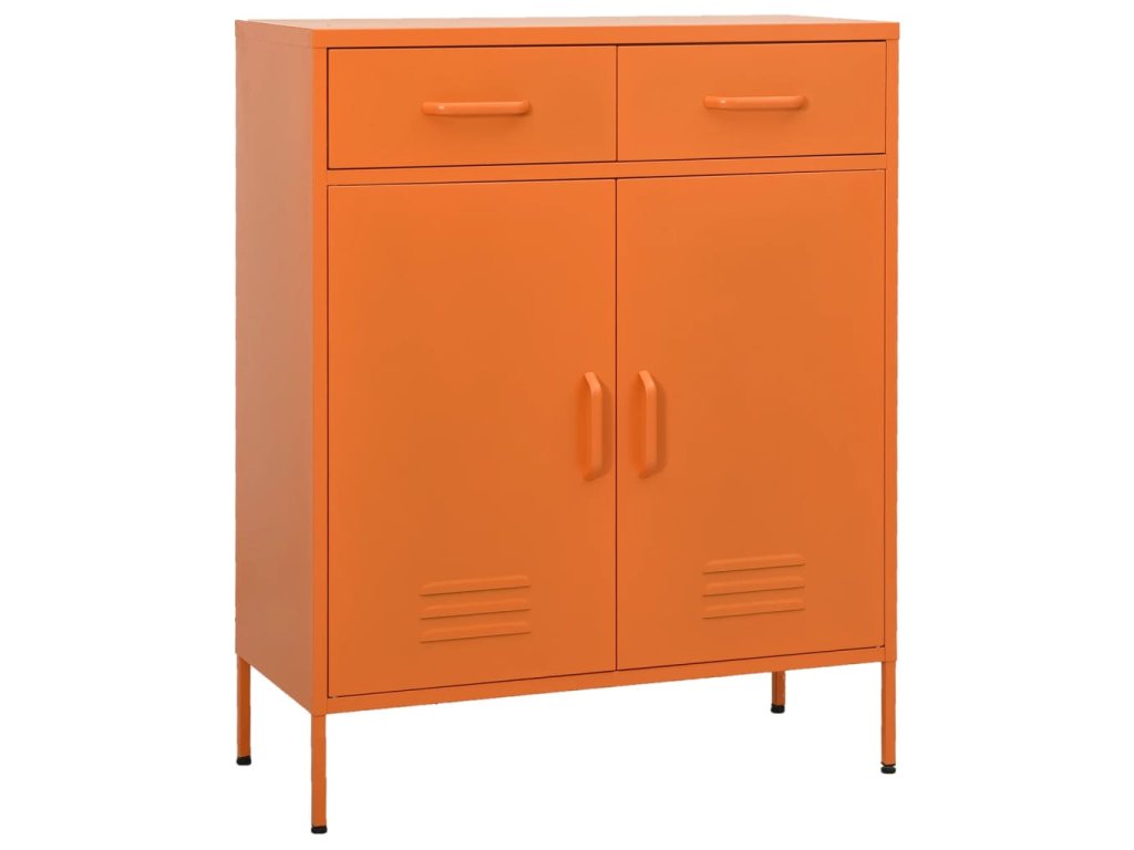 vidaXL Úložná skrinka oranžová 80x35x101,5 cm oceľ