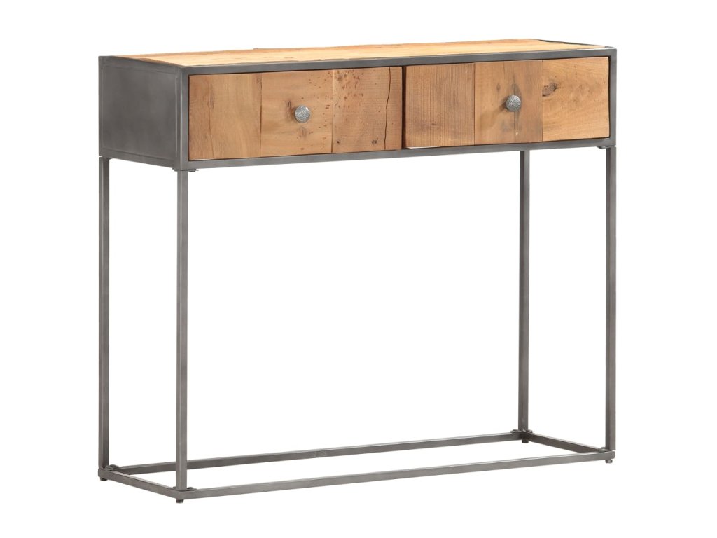 vidaXL Konzolový stolík 90x30x75 cm, recyklovaný masív