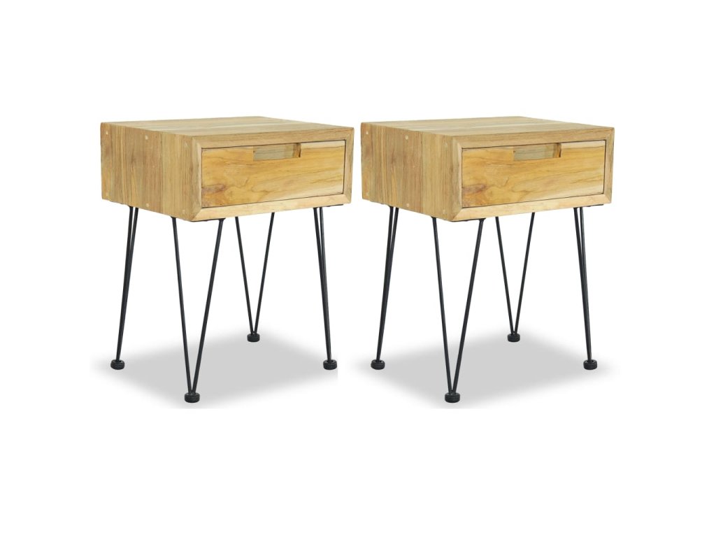 vidaXL Nočné stolíky 2 ks 40x30x50 cm, tíkový masív