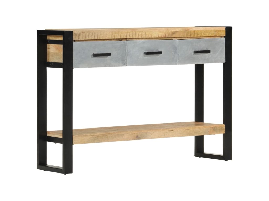 vidaXL Konzolový stolík 110x30x76 cm masívne hrubé mangovníkové drevo