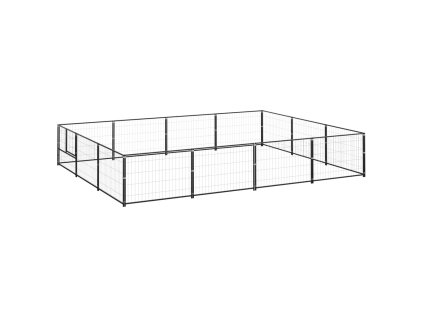 vidaXL Koterec pre psy čierny 12 m² oceľ
