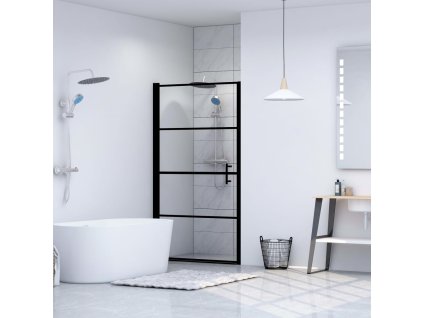vidaXL Sprchové dvere čierne 100x178 cm tvrdené sklo
