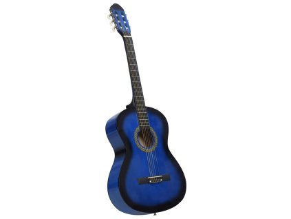 vidaXL Klasická gitara pre začiatočníkov modrá 4/4 39" lipové drevo