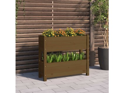 vidaXL Kvetináč medovohnedý 77x25x66 cm borovicový masív