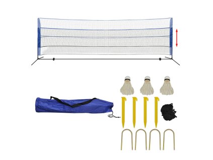 vidaXL Bedmintonová sada siete a košíkov, 500x155 cm
