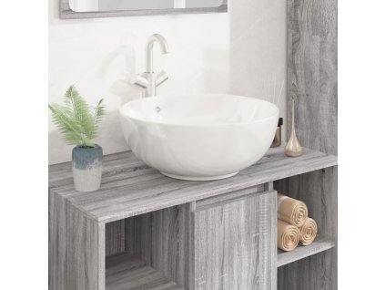 vidaXL Umývadlo biele 44x17 cm keramické okrúhle