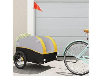 vidaXL Nákladný príves za bicykel čierno-žltý 45 kg železo