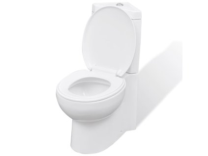 vidaXL Keramická toaleta/WC do kúpeľne, rohová, biela