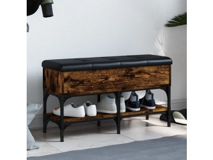 vidaXL Lavička na topánky dymový dub 82x32x45 cm kompozitné drevo