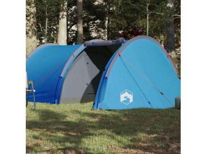 vidaXL Kempingový stan 4 osoby modrý 405x170x106 cm 185T taft