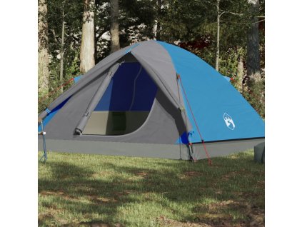 vidaXL Kempingový stan 3 osoby modrý 240x217x120 cm 190T taft