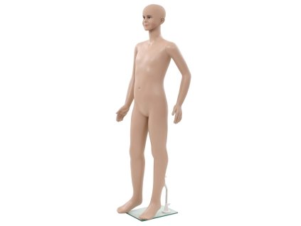 vidaXL Detská figurína, sklenený podstavec, béžová 140 cm