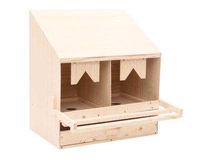 vidaXL Hniezdo pre sliepky 2 priehradky 63x40x65 cm borovicové drevo