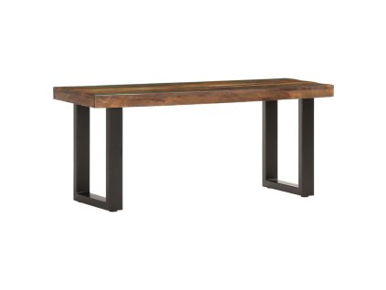 vidaXL Lavička 110 cm, recyklovaný masív a oceľ