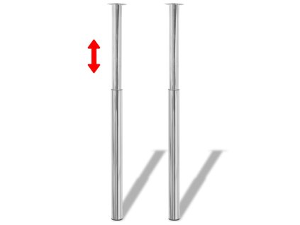 Teleskopické stolové nohy, pochrómované, 710 mm-1100 mm 2 ks