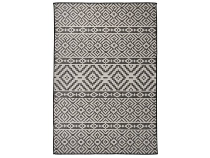 vidaXL Vonkajší koberec s plochým tkaním 160x230 cm čierny pruhovaný