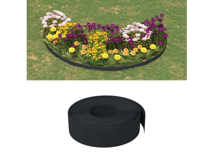 vidaXL Záhradné obruby 3 ks čierne 10 m 15 cm polyetylén