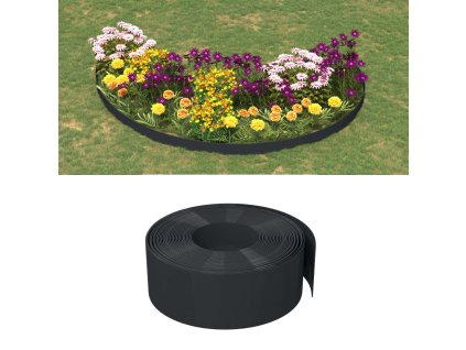 vidaXL Záhradné obruby 4 ks čierne 10 m 20 cm polyetylén
