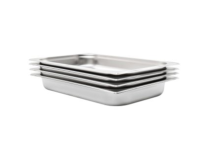 vidaXL Gastronádoby 4 ks, GN 1/1, 65 mm, nehrdzavejúca oceľ