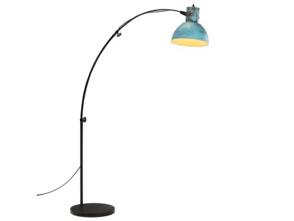 vidaXL Podlahová lampa 25 W šmuhovaná modrá 150 cm E27