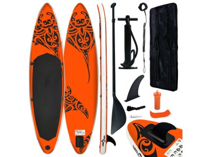 vidaXL Nafukovací Stand Up Paddleboard 366x76x15 cm oranžový