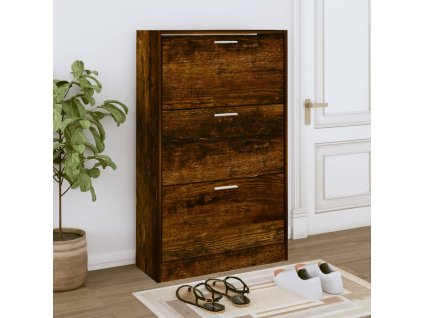 vidaXL Botník dymový dub 63x24x103 cm spracované drevo