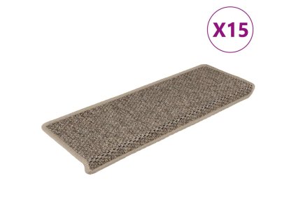 vidaXL Samolepiace nášľapy na schody vzhľad sisalu 15 ks 65x21x4 cm