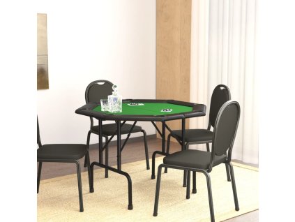 vidaXL Skladací pokrový stôl pre 8 hráčov zelený 108x108x75 cm