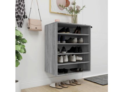 vidaXL Botník sivý dub sonoma 60x35x70 cm spracované drevo
