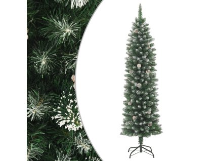 vidaXL Umelý úzky vianočný stromček s podstavcom 210 cm PVC