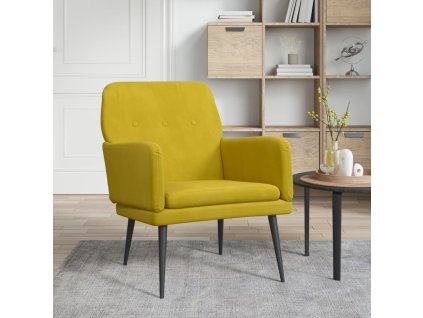 vidaXL Kreslo žlté 62x79x79 cm zamat