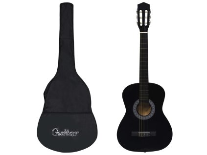 vidaXL Klasická gitara pre začiatočníkov s taškou čierna 3/4 36"