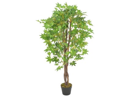 vidaXL Umelá rastlina, javor s kvetináčom, zelená 120 cm