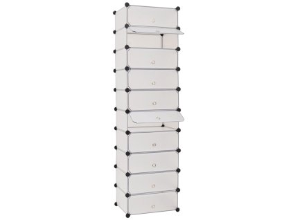 vidaXL Botník s 10 priehradkami a s dvierkami, biely