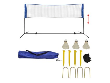 vidaXL Bedmintonová sada siete a košíkov, 300x155 cm