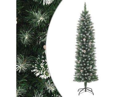 vidaXL Umelý úzky vianočný stromček s podstavcom 180 cm PVC