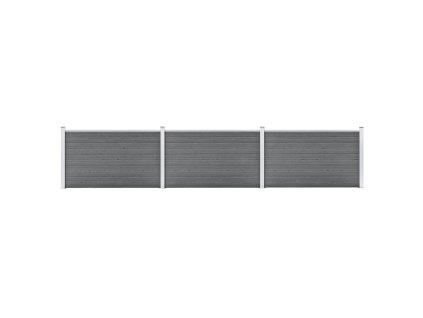 vidaXL Záhradný plot, WPC 526x106 cm, sivý