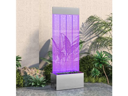 vidaXL Bublinkový stĺp s RGB LED nehrdzavejúca oceľ a akryl 110 cm
