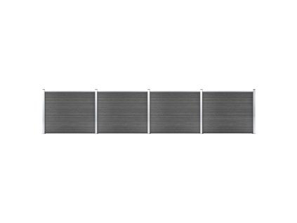 vidaXL Sada plotových panelov WPC 699x146 cm čierna