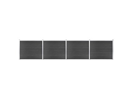 vidaXL Sada plotových panelov WPC 699x146 cm sivá