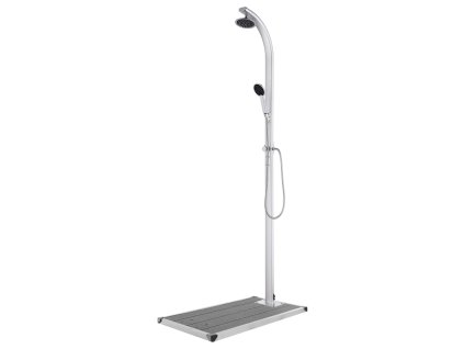 vidaXL Záhradná sprcha so sivým podstavcom 220 cm hliník