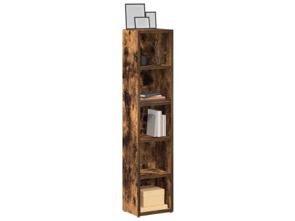 vidaXL CD skrinky 2 ks dymový dub 21x16x93,5 cm spracované drevo