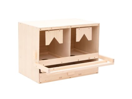 vidaXL Hniezdo pre sliepky 2 priehradky 63x40x45 cm borovicové drevo