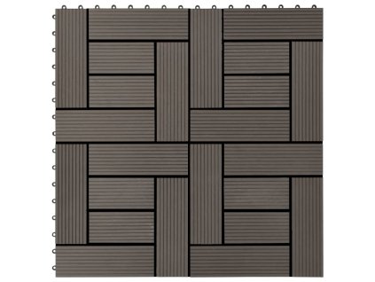 vidaXL Podlahové dlaždice 22 ks, 30x30 cm, 2 m2, WPC, tmavohnedé