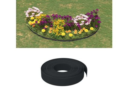 vidaXL Záhradné obruby 5 ks čierne 10 m 10 cm polyetylén