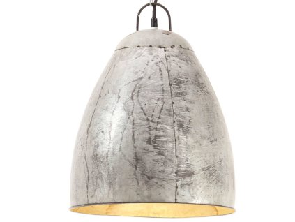 vidaXL Industriálna závesná lampa 25 W strieborná 32 cm okrúhla E27
