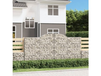 vidaXL Oblúkové gabionové koše 30 ks 300x50x140/160 cm pozink. železo