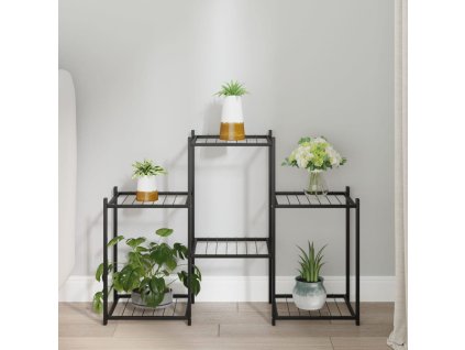 vidaXL Stojan na kvety 83x25x60 cm čierny železný