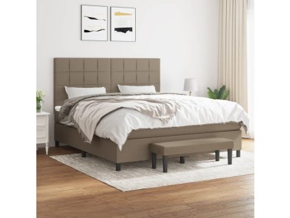 vidaXL Posteľný rám boxspring s matracom sivohned 180x200 cm látka