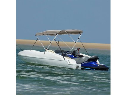 vidaXL Strieška Bimini s 3 oblúkmi a stenami 183x(185-198)x137 cm